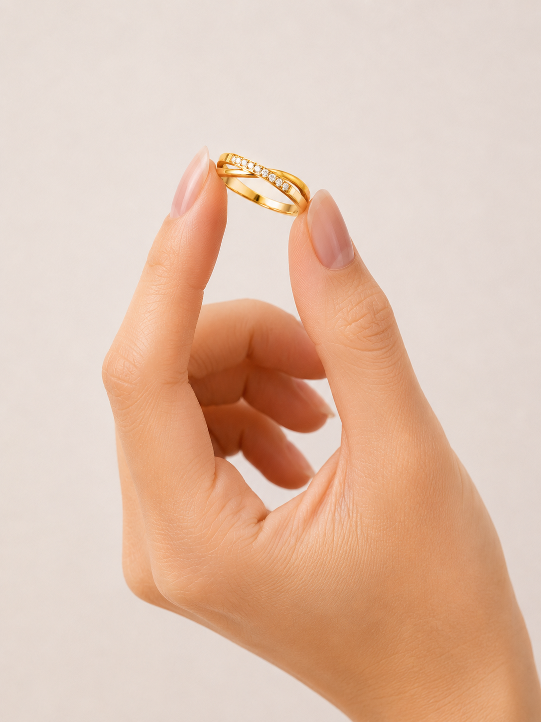 Criss-Cross Crystal Ring
