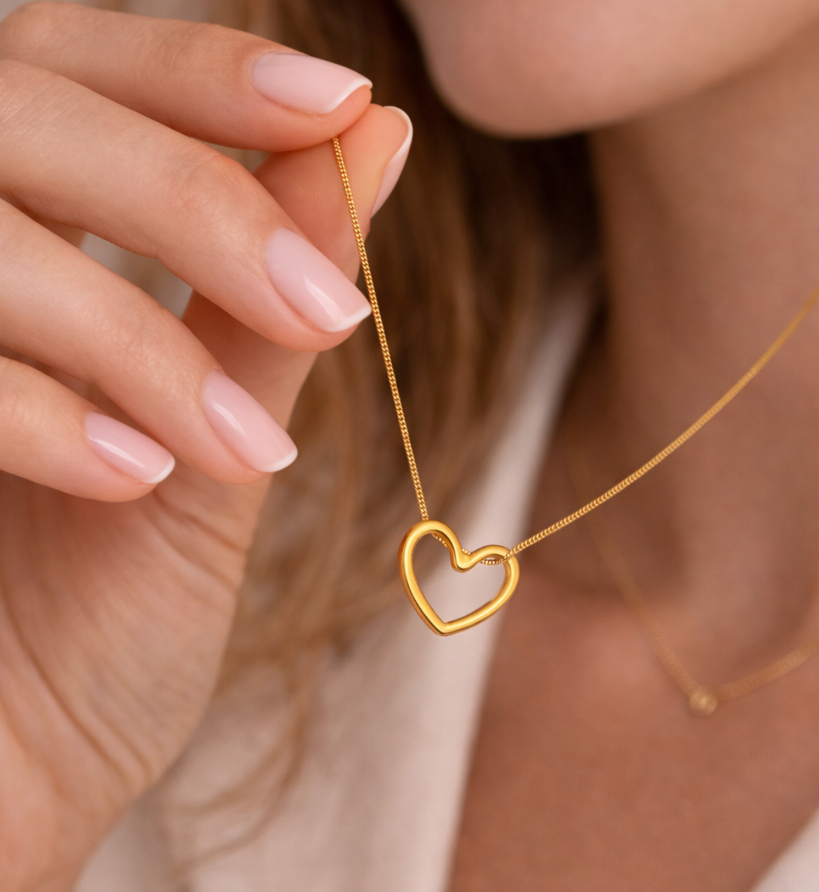 Hollow Heart Gold Pendant