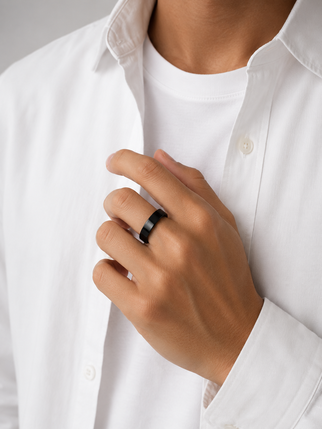 Classic Black Band Ring