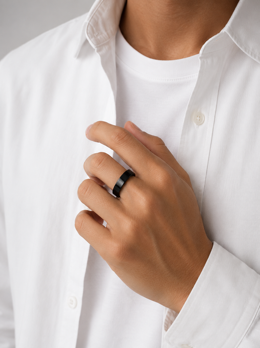 Classic Black Band Ring