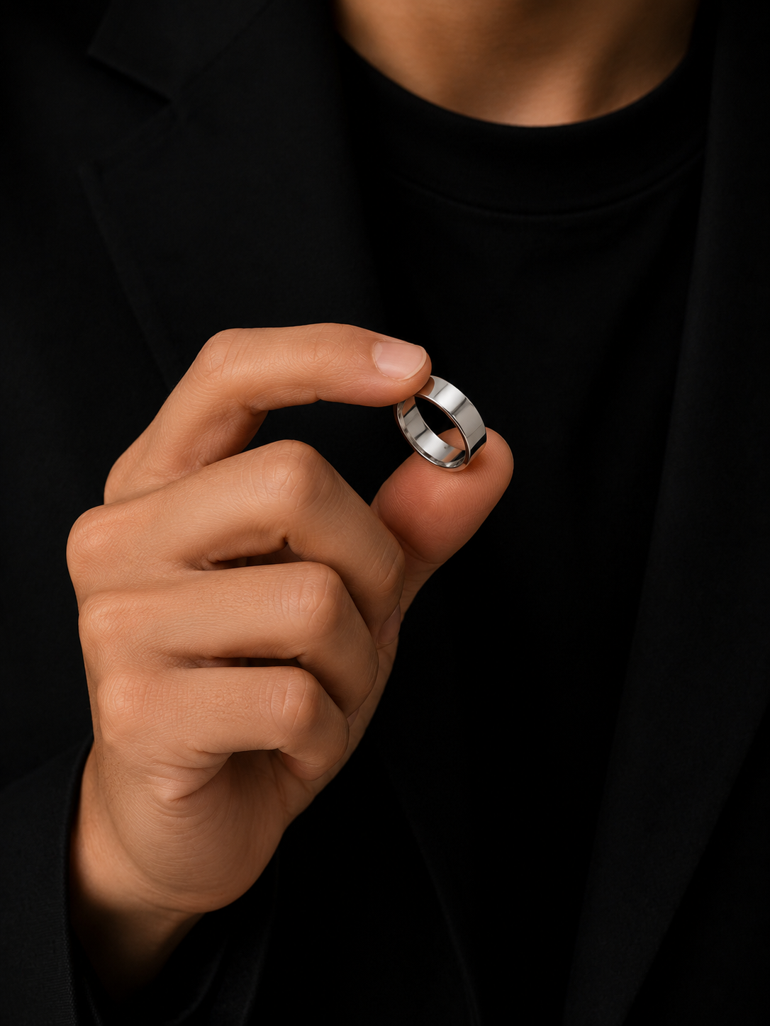 Silver Edge Contemporary Ring