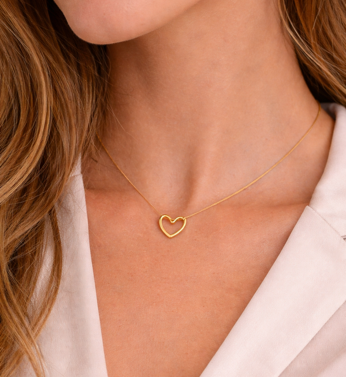 Hollow Heart Gold Pendant