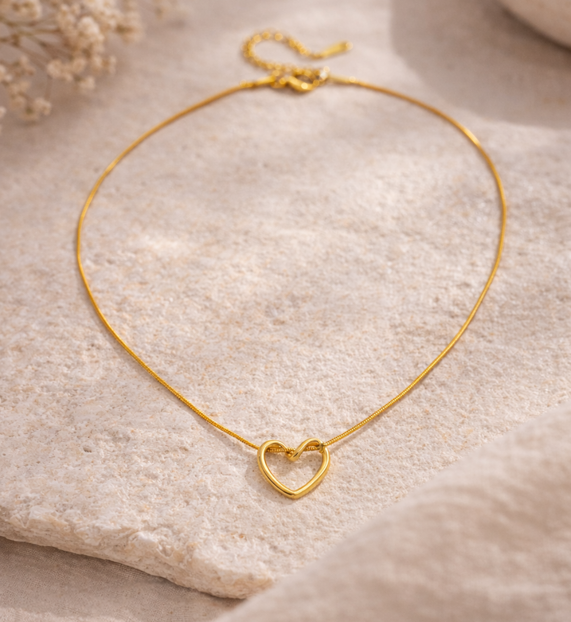 Hollow Heart Gold Pendant