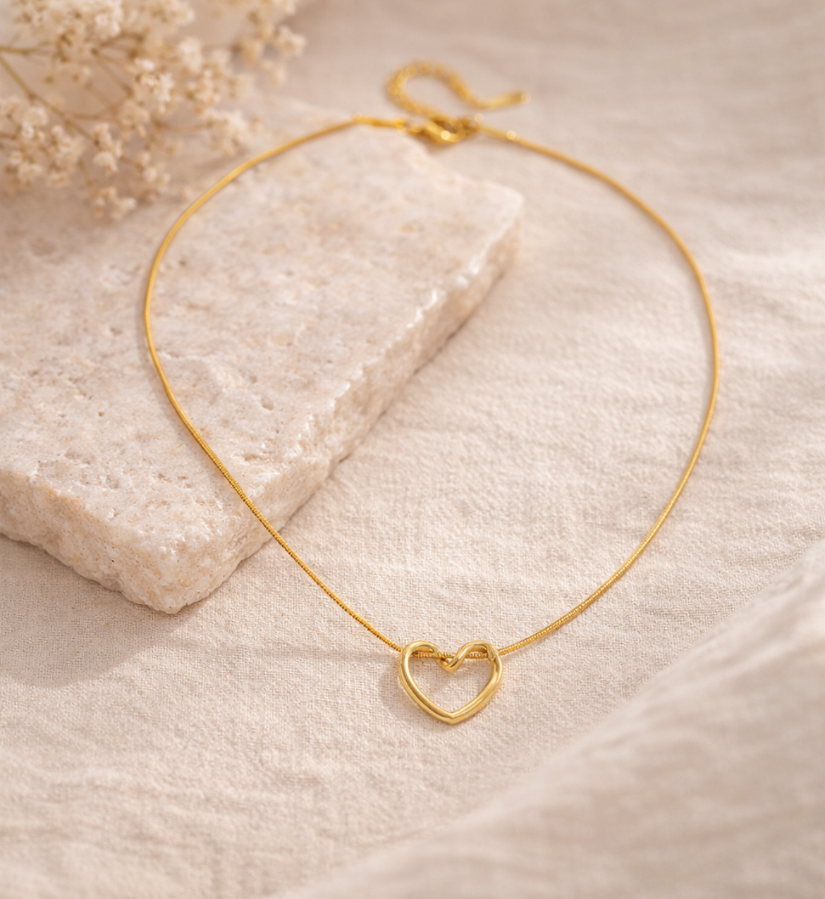 Hollow Heart Gold Pendant