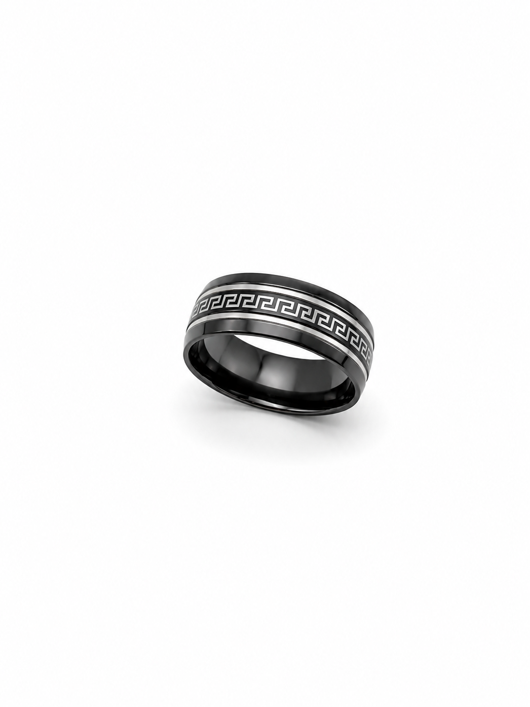Black Pattern Statement Ring