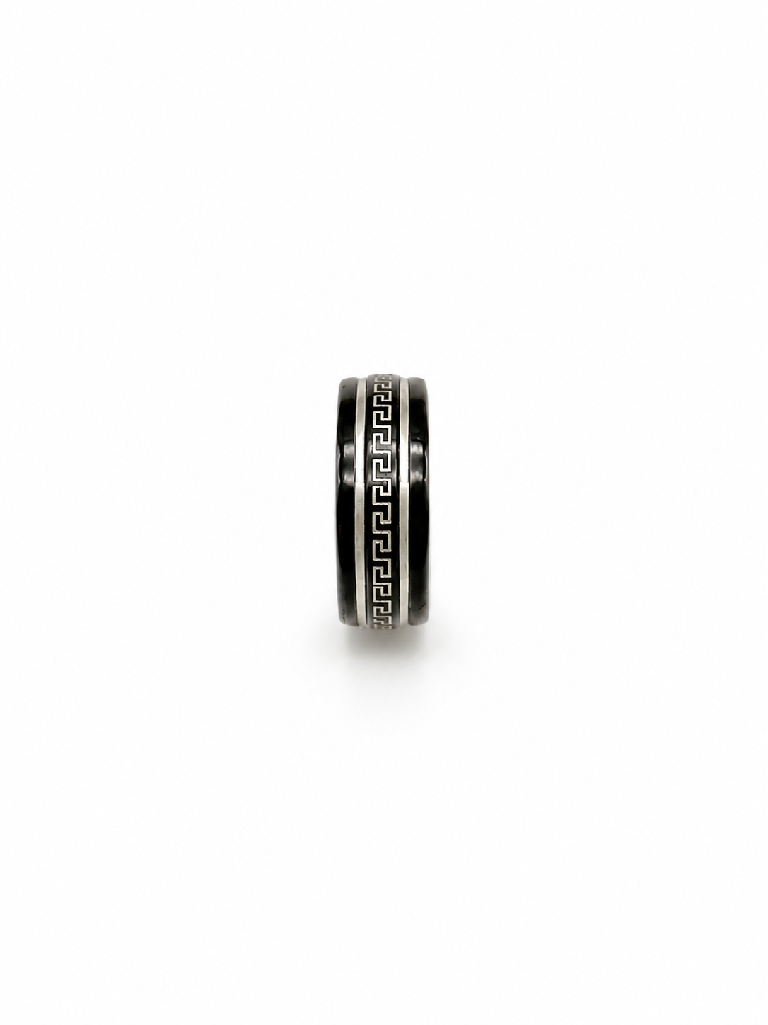 Black Pattern Statement Ring