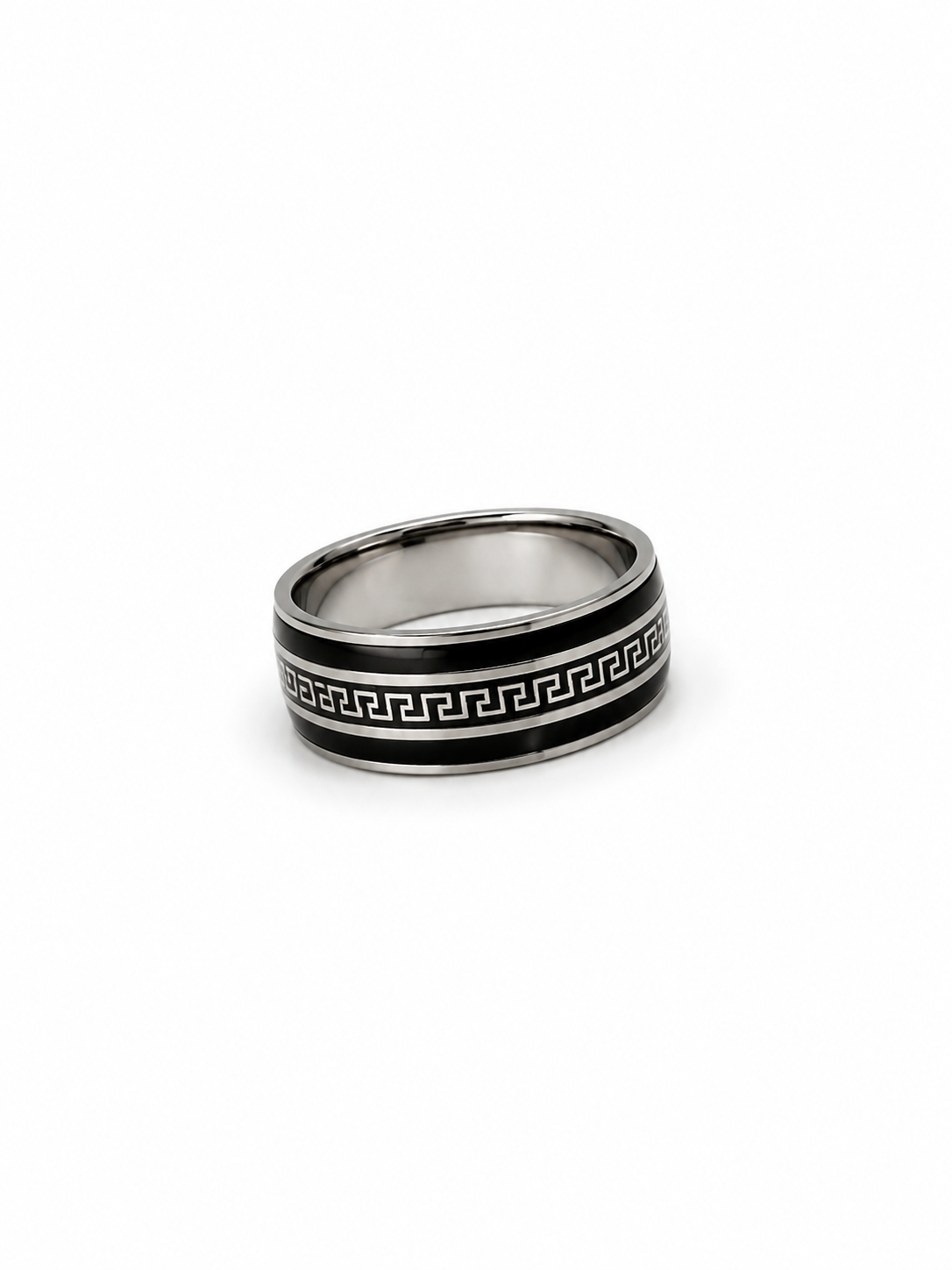 Black Pattern Statement Ring