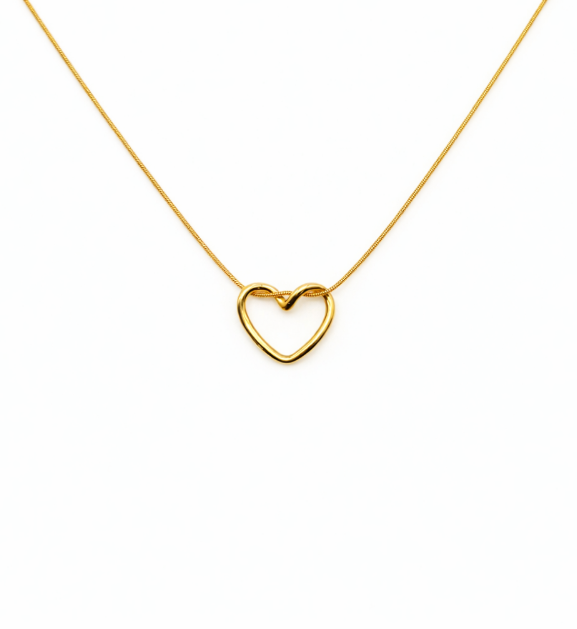 Hollow Heart Gold Pendant