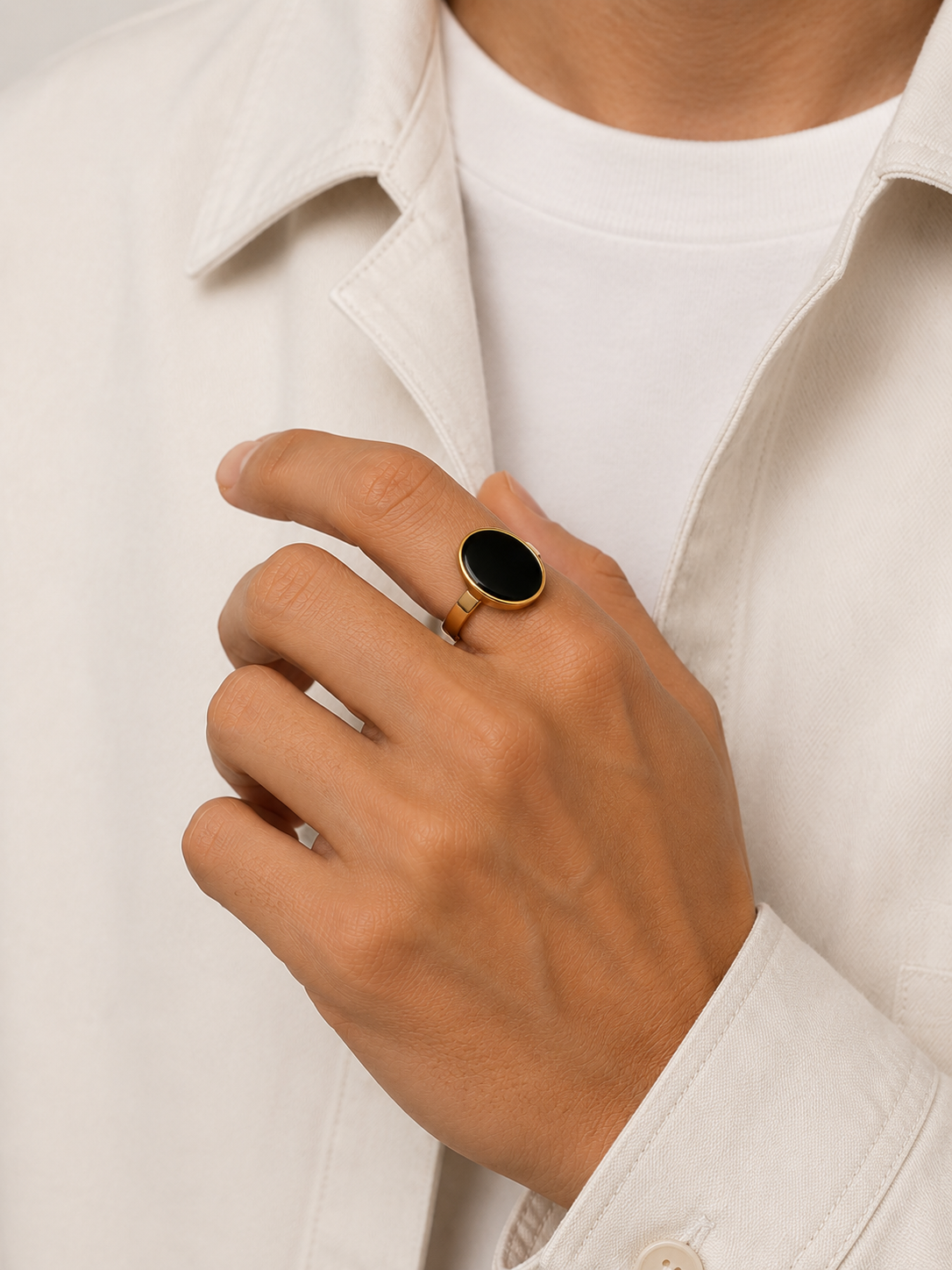 Textured Gold Spinner Ring