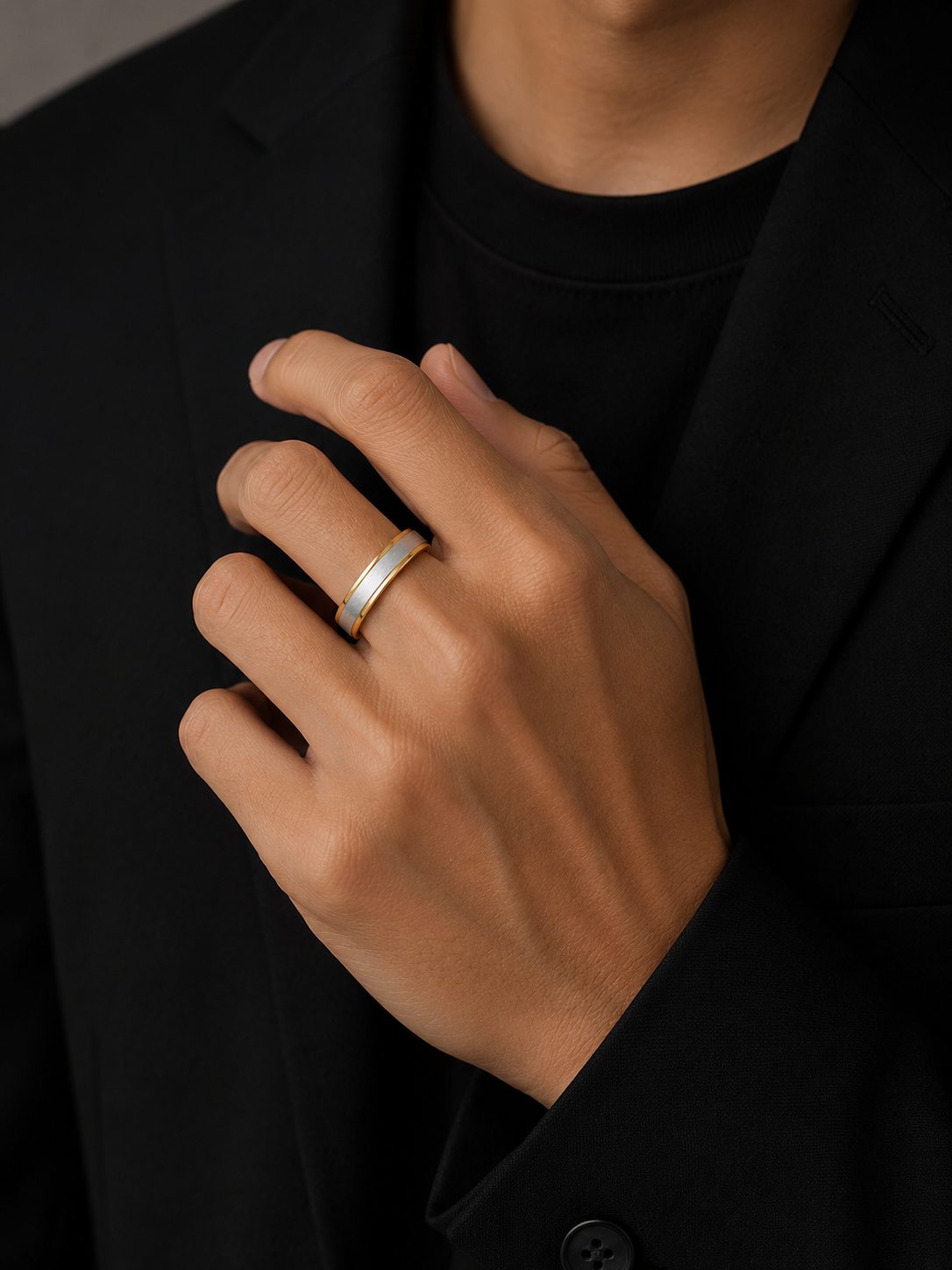 Dual Tone Brushed Ring