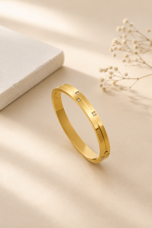 Premium Gold Crystal Bangle