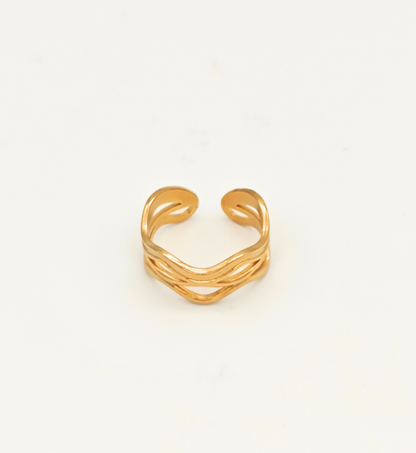 Gold Wave Band Ring