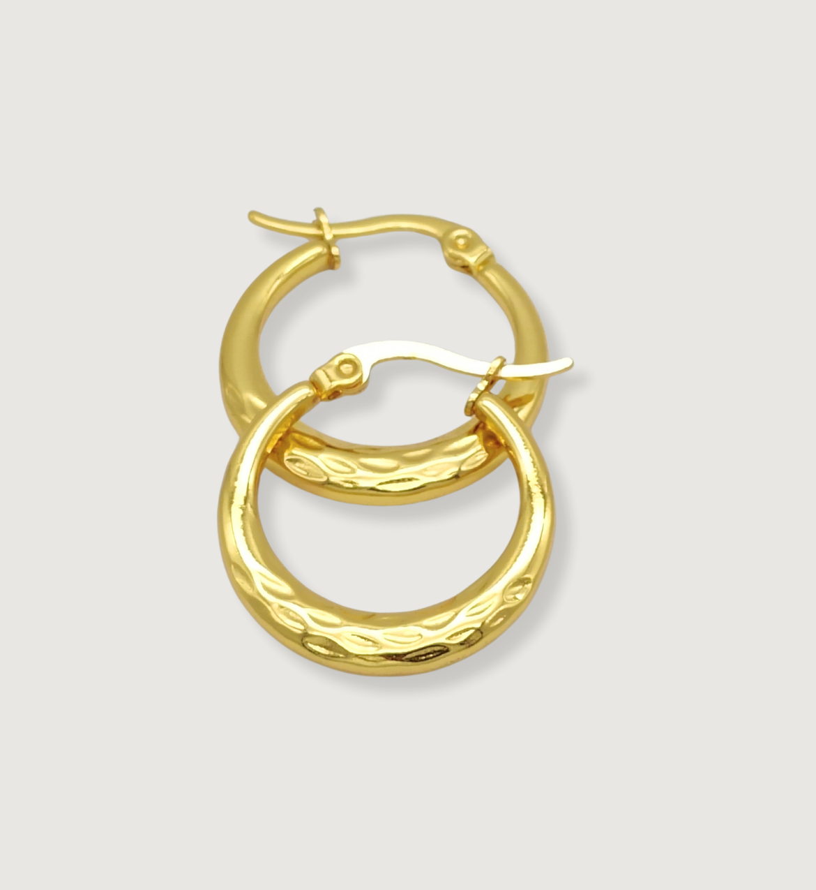 Textured Leaf Hoop Earrings