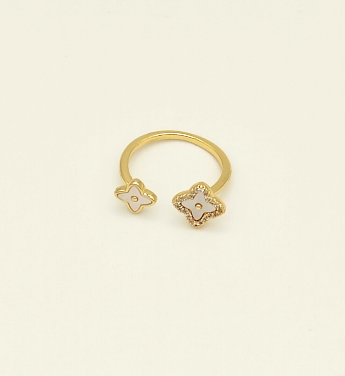 Gold Flower Design Open Ring