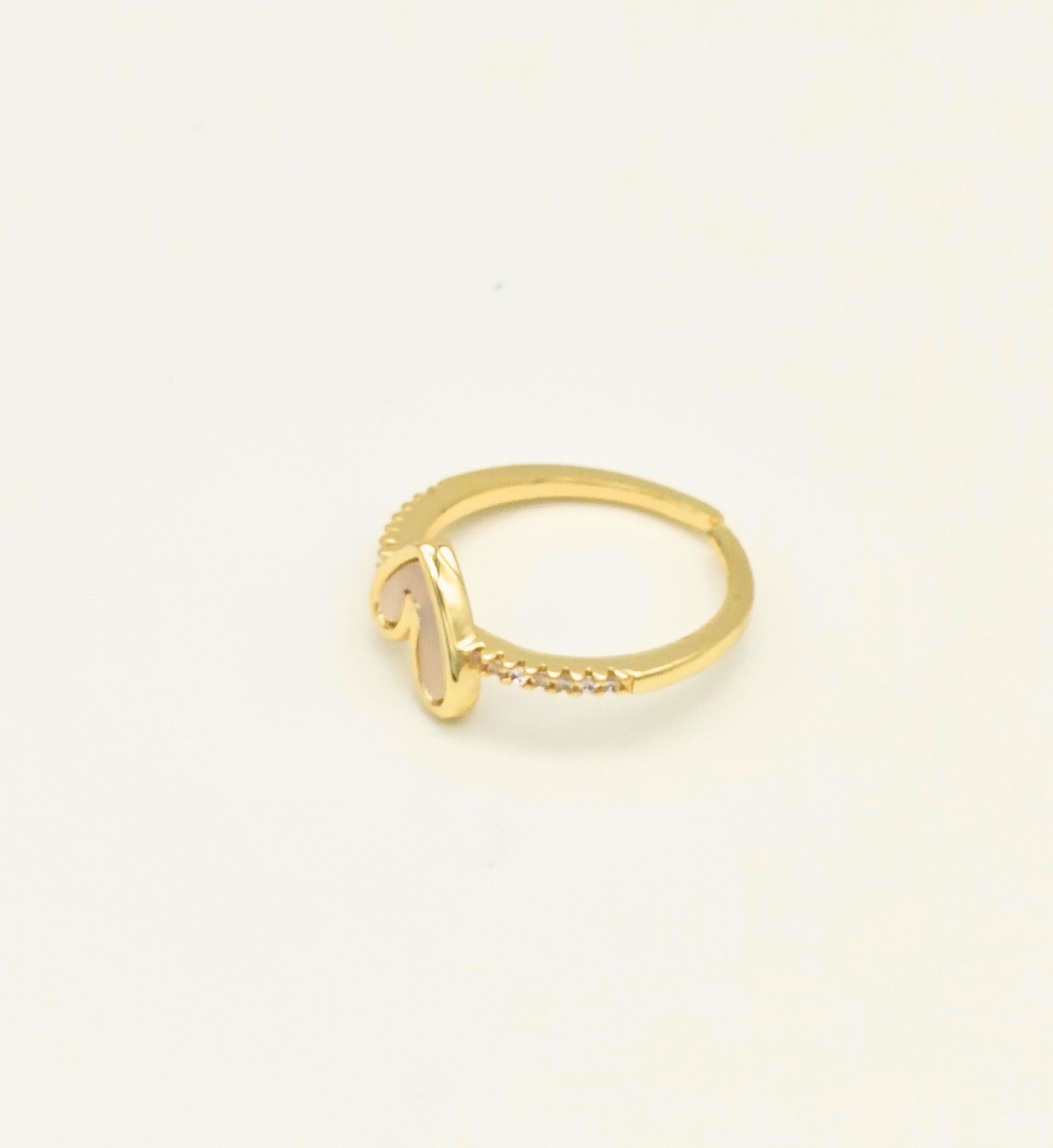 Gold Heart Shaped Open Ring