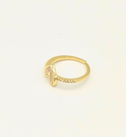 Gold Heart Shaped Open Ring