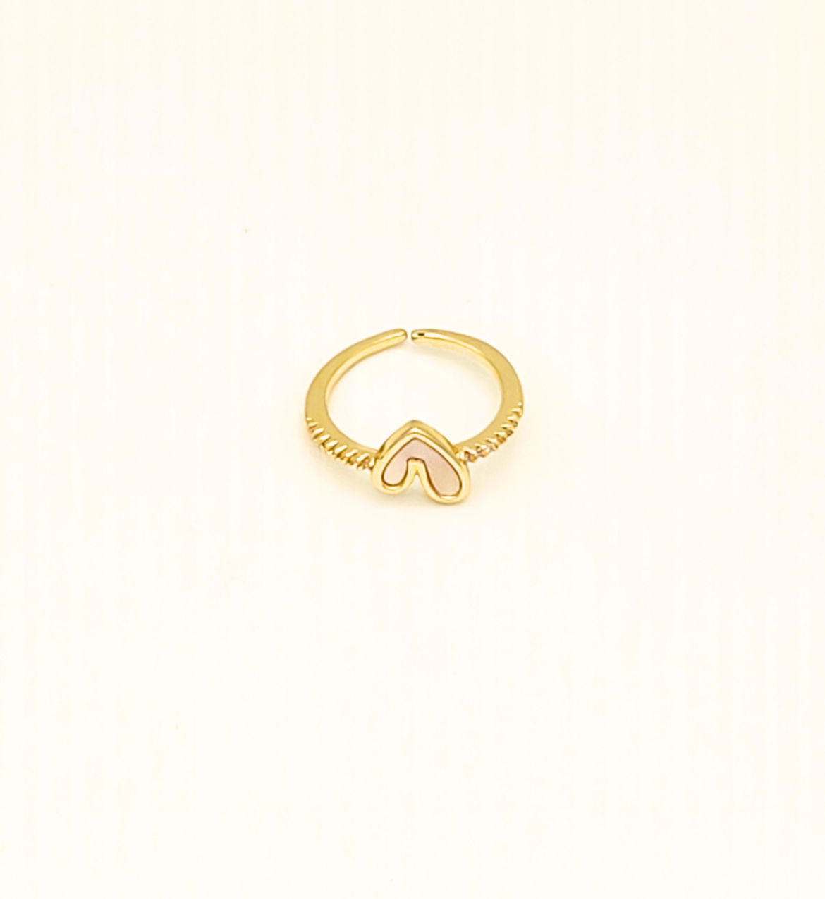 Gold Heart Shaped Open Ring