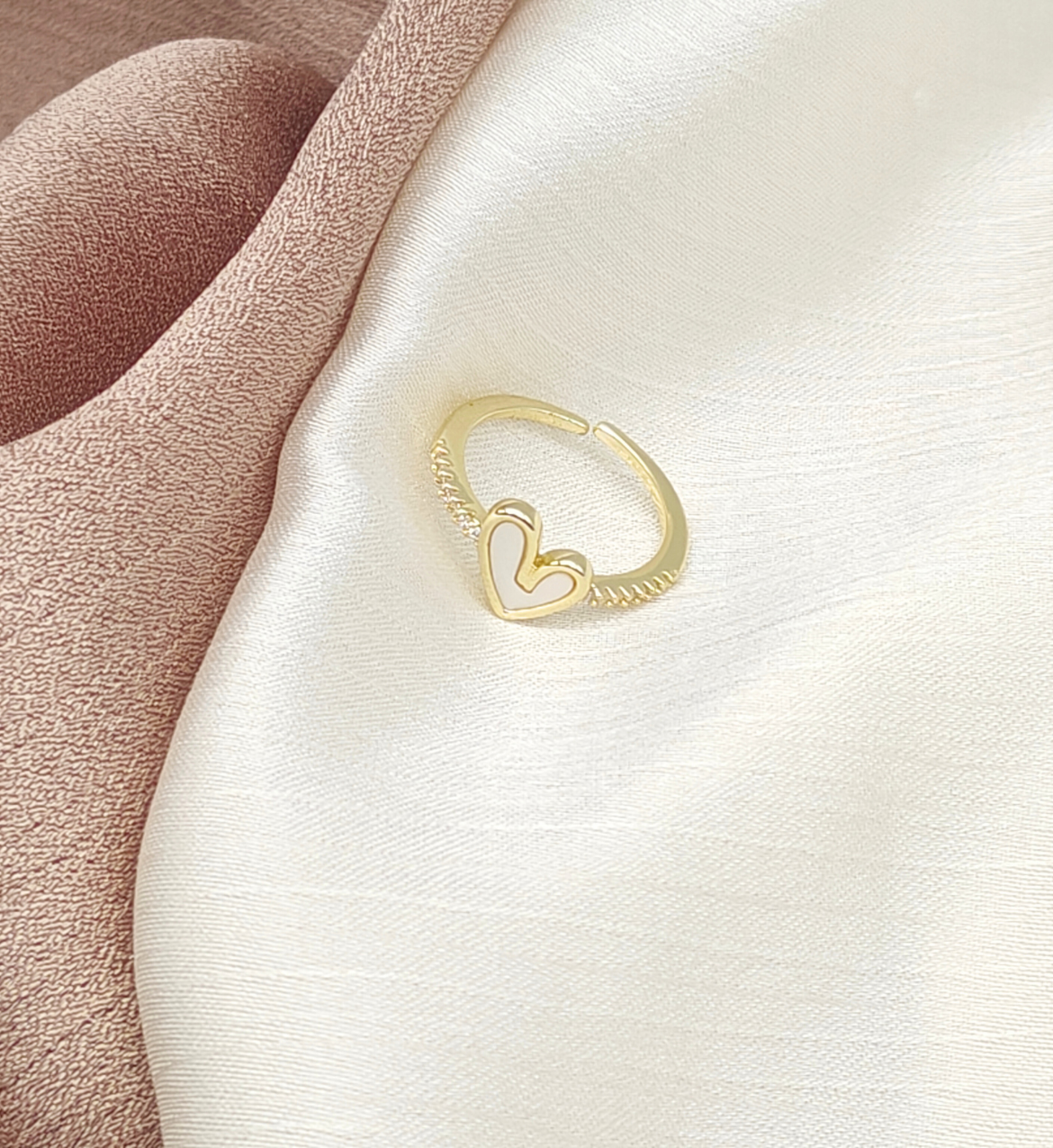 Gold Heart Shaped Open Ring