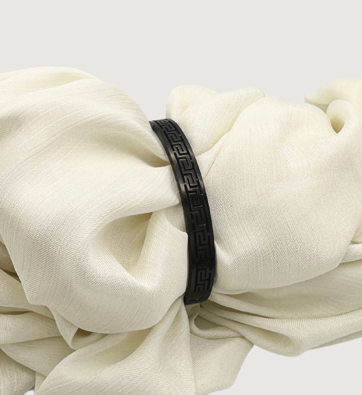 Greek Key Pattern Black Bracelet