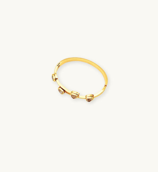 Crystal Stud Gold Bangle