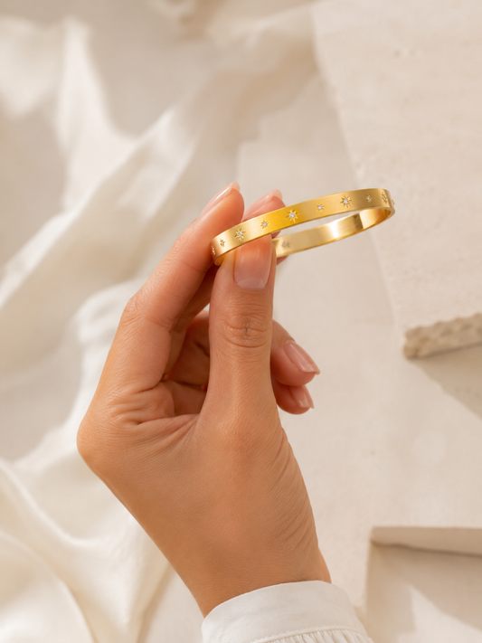 Starlight Satin Crystal Bangle