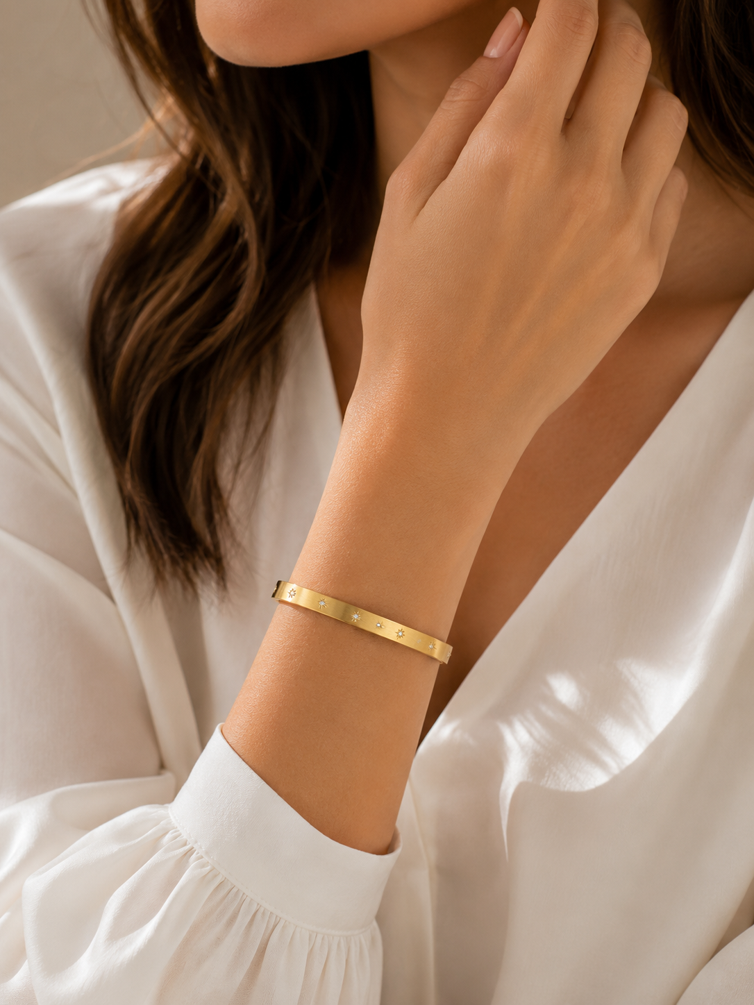Starlight Satin Crystal Bangle