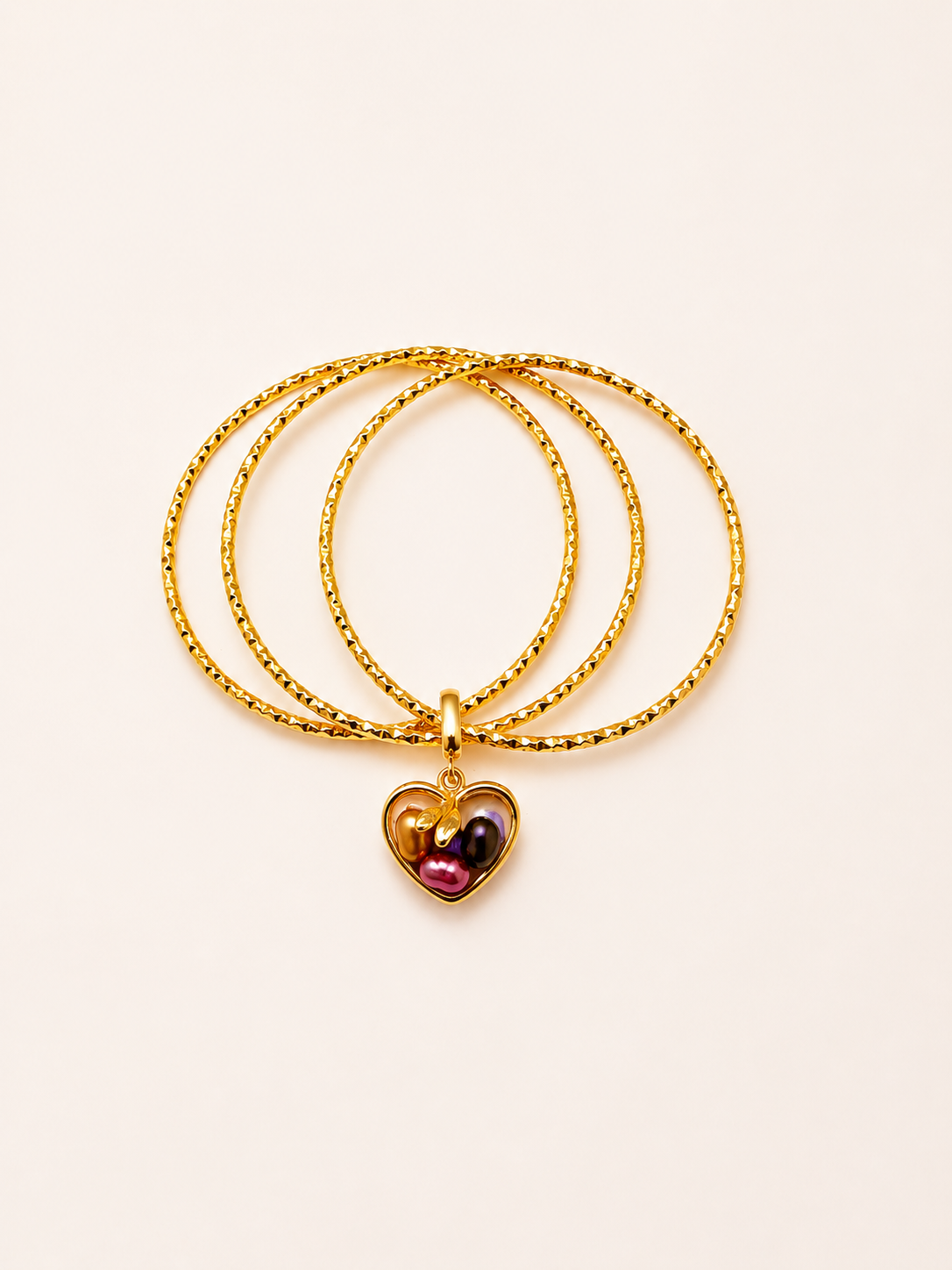 Aurora Heart Charm Bangles