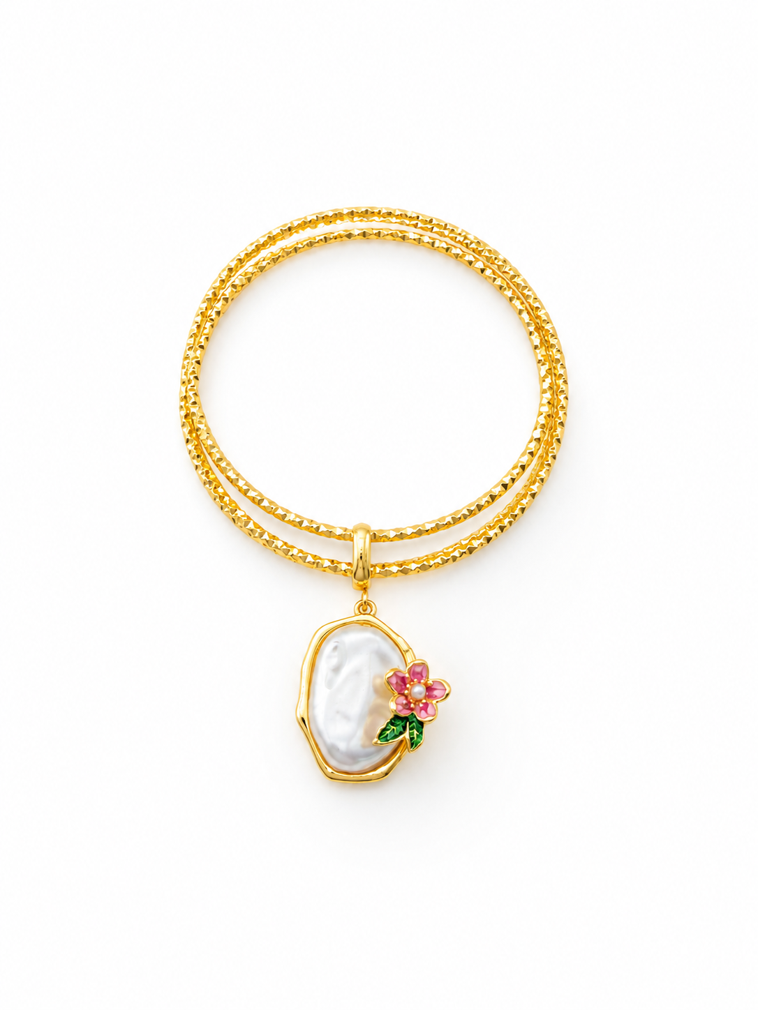 Pearl Bloom Charm Bangles
