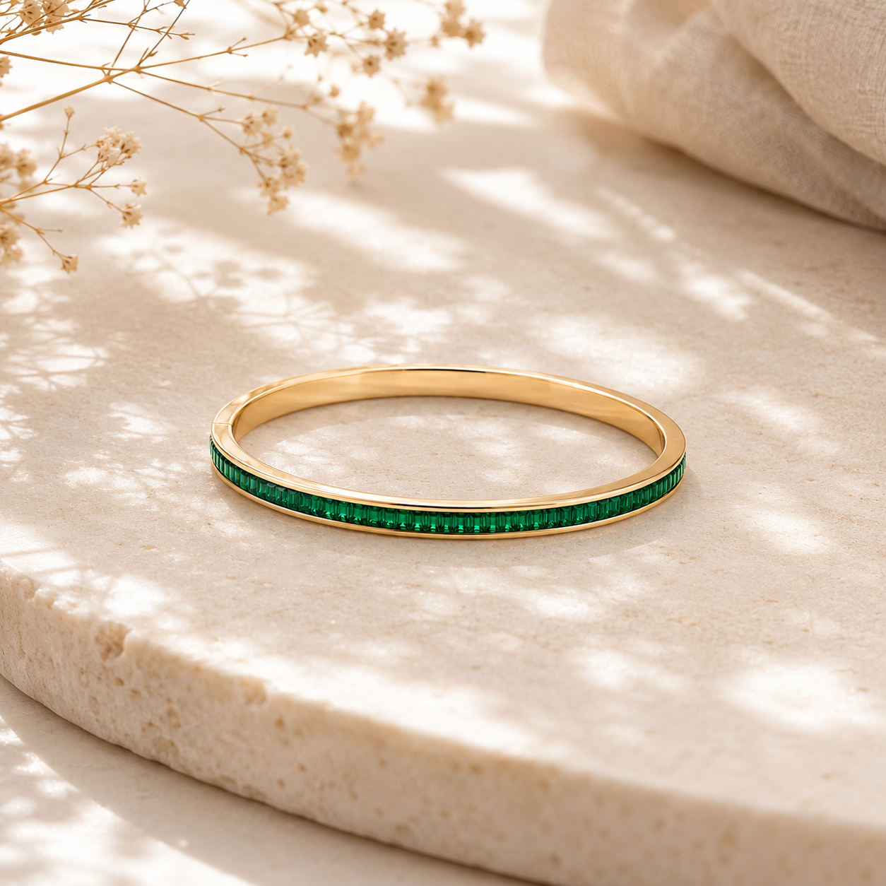 Emerald Luxe Tennis Bangle