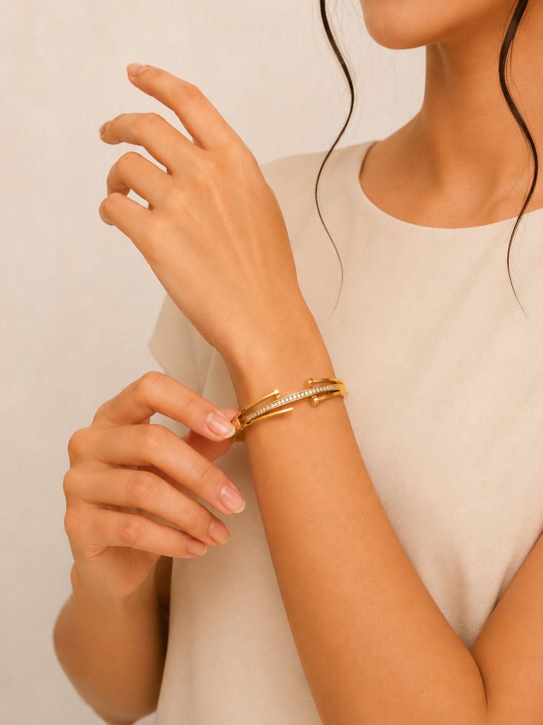Nova Crystal Nail Bangle