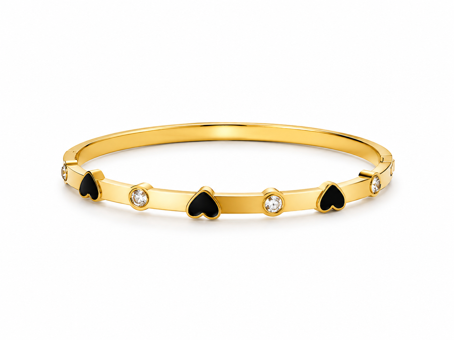 Black Heart Charm Bracelet