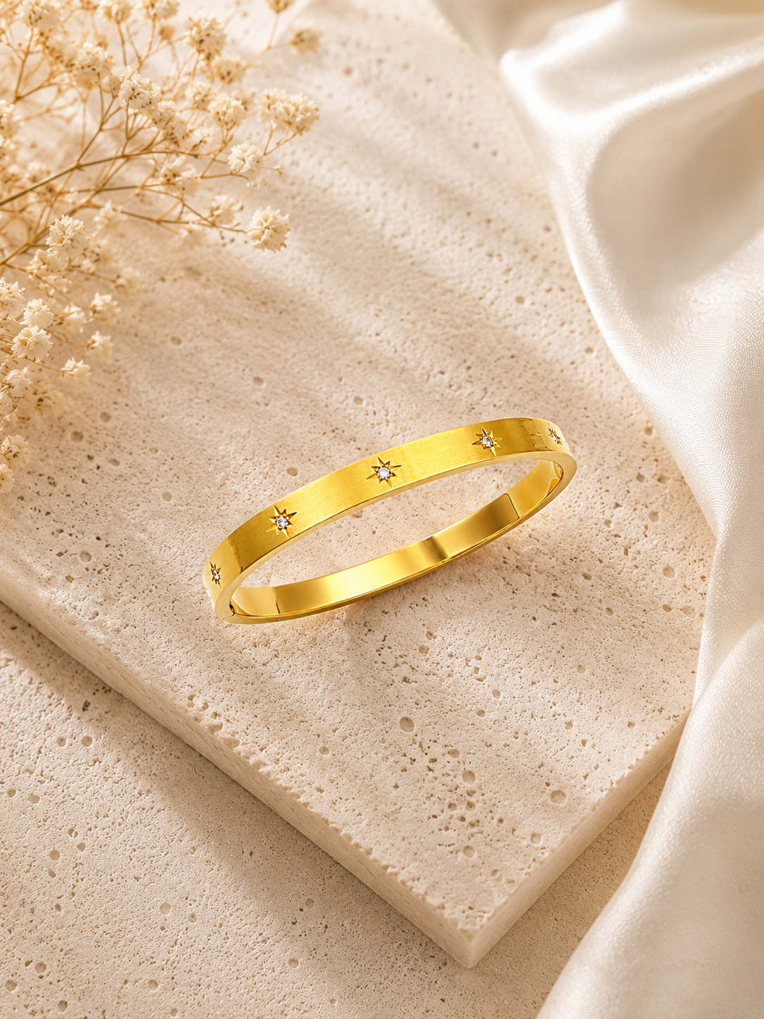 Starlight Satin Crystal Bangle