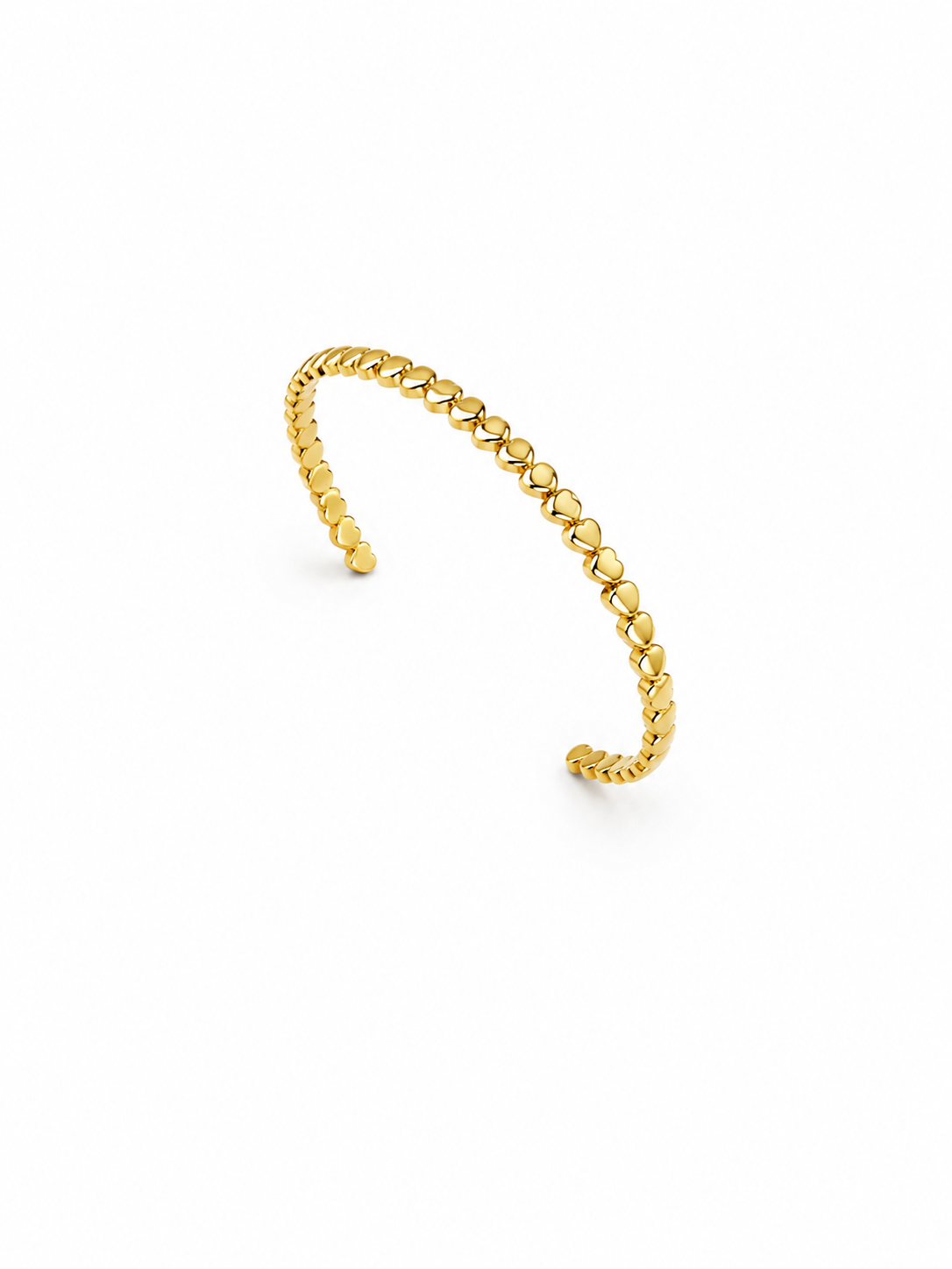 Golden Hearts Open Cuff Bracelet