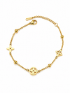Clover & Geometric Charm Chain Bracelet