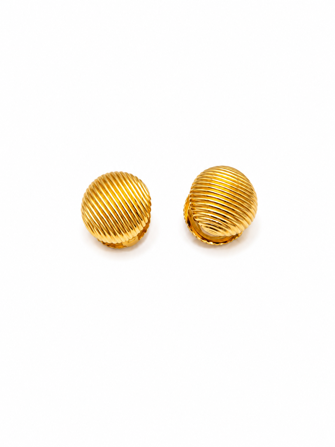 Textured Dome Clip Earrings