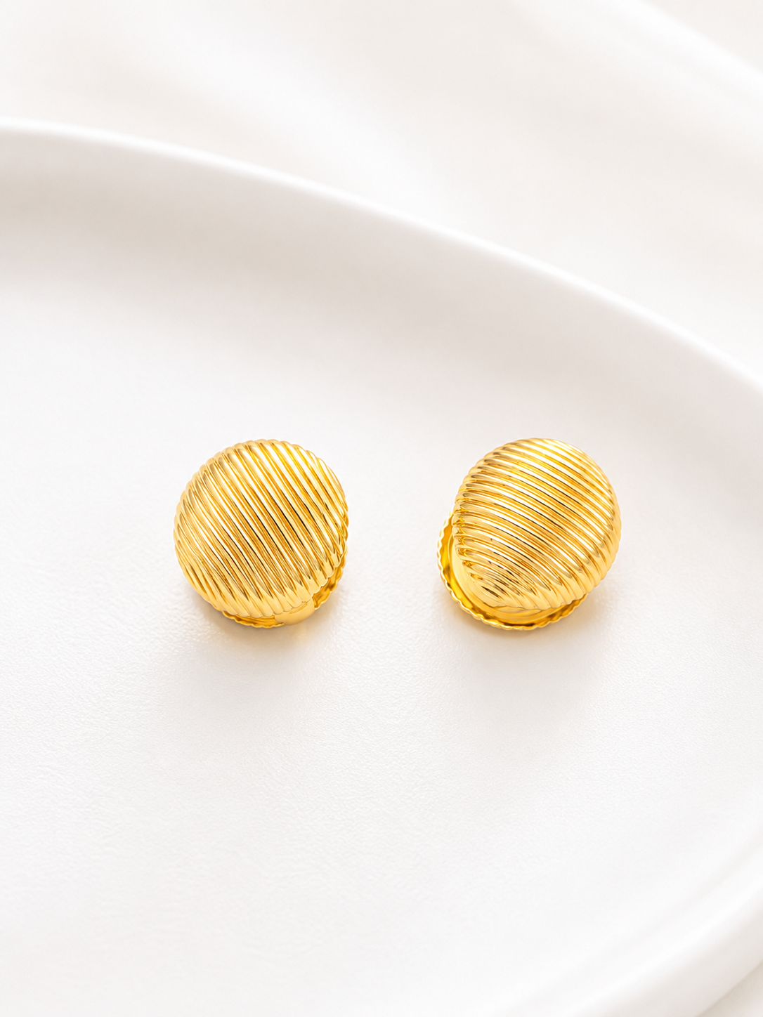 Textured Dome Clip Earrings