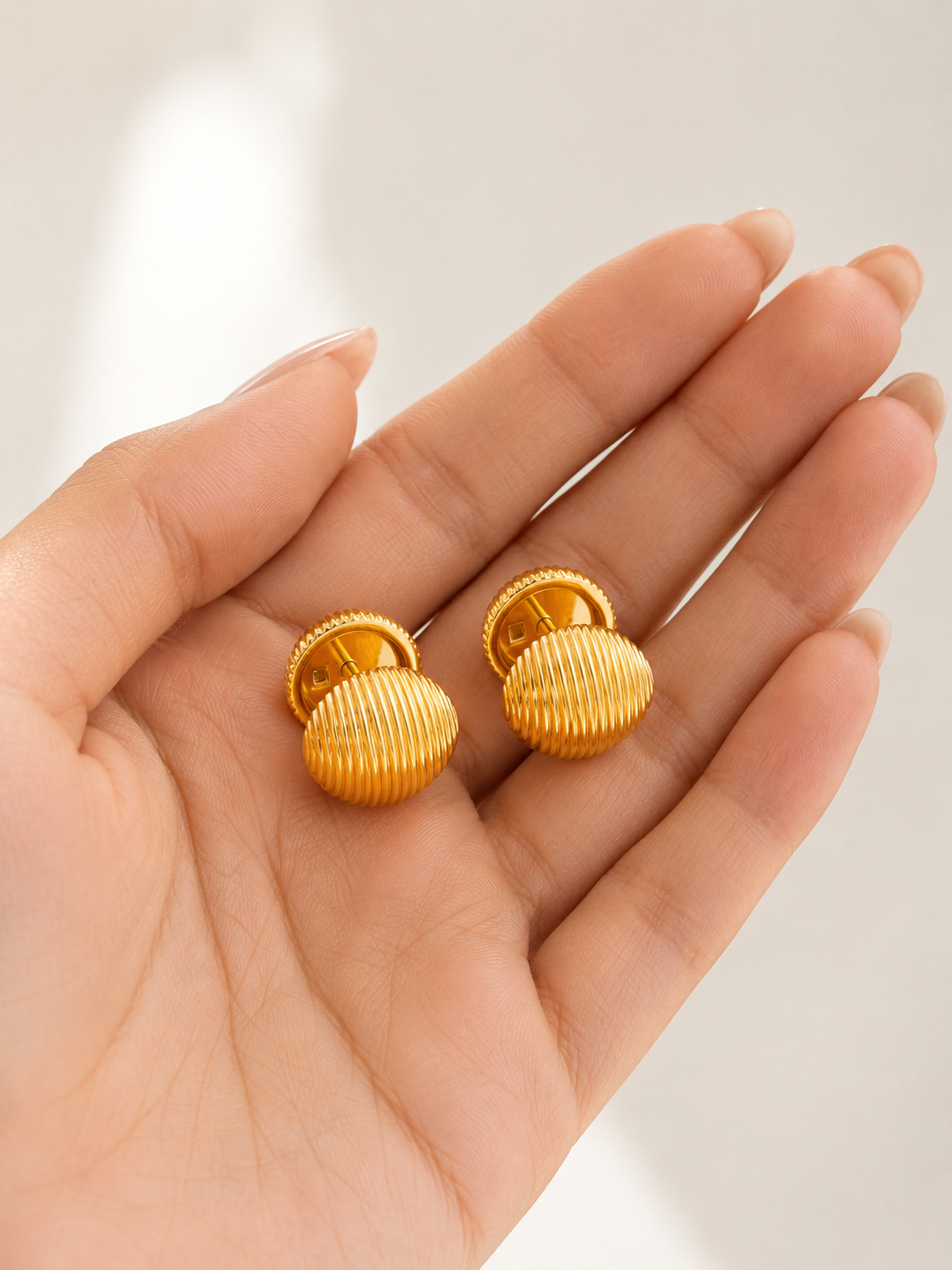 Textured Dome Clip Earrings