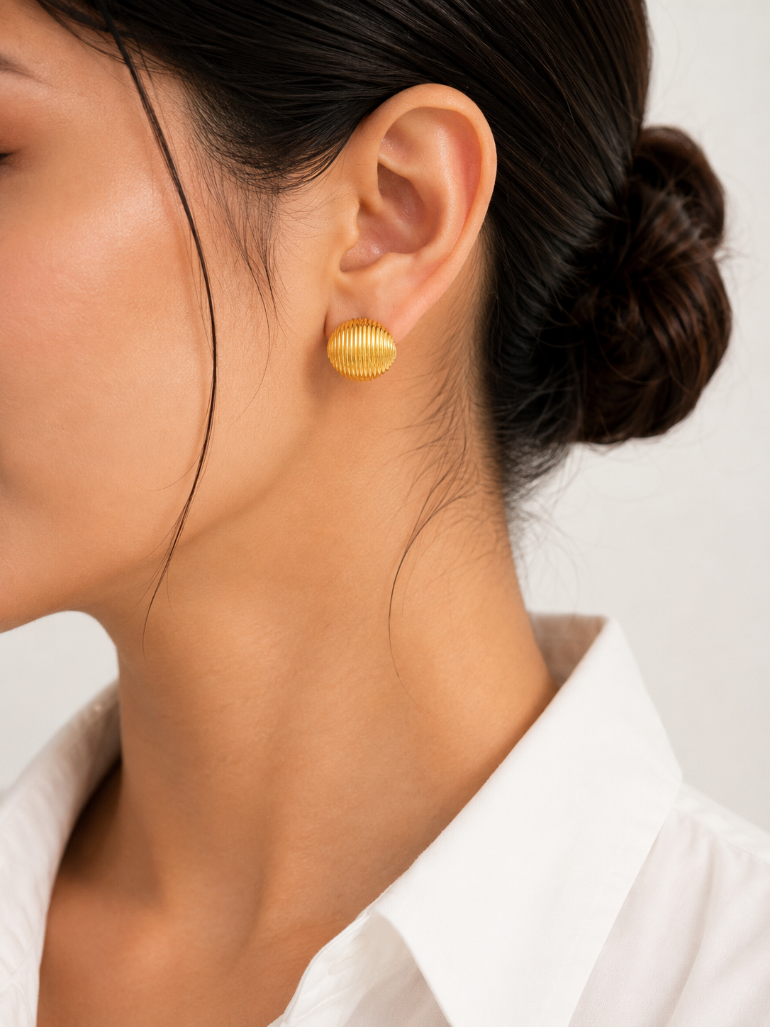 Textured Dome Clip Earrings