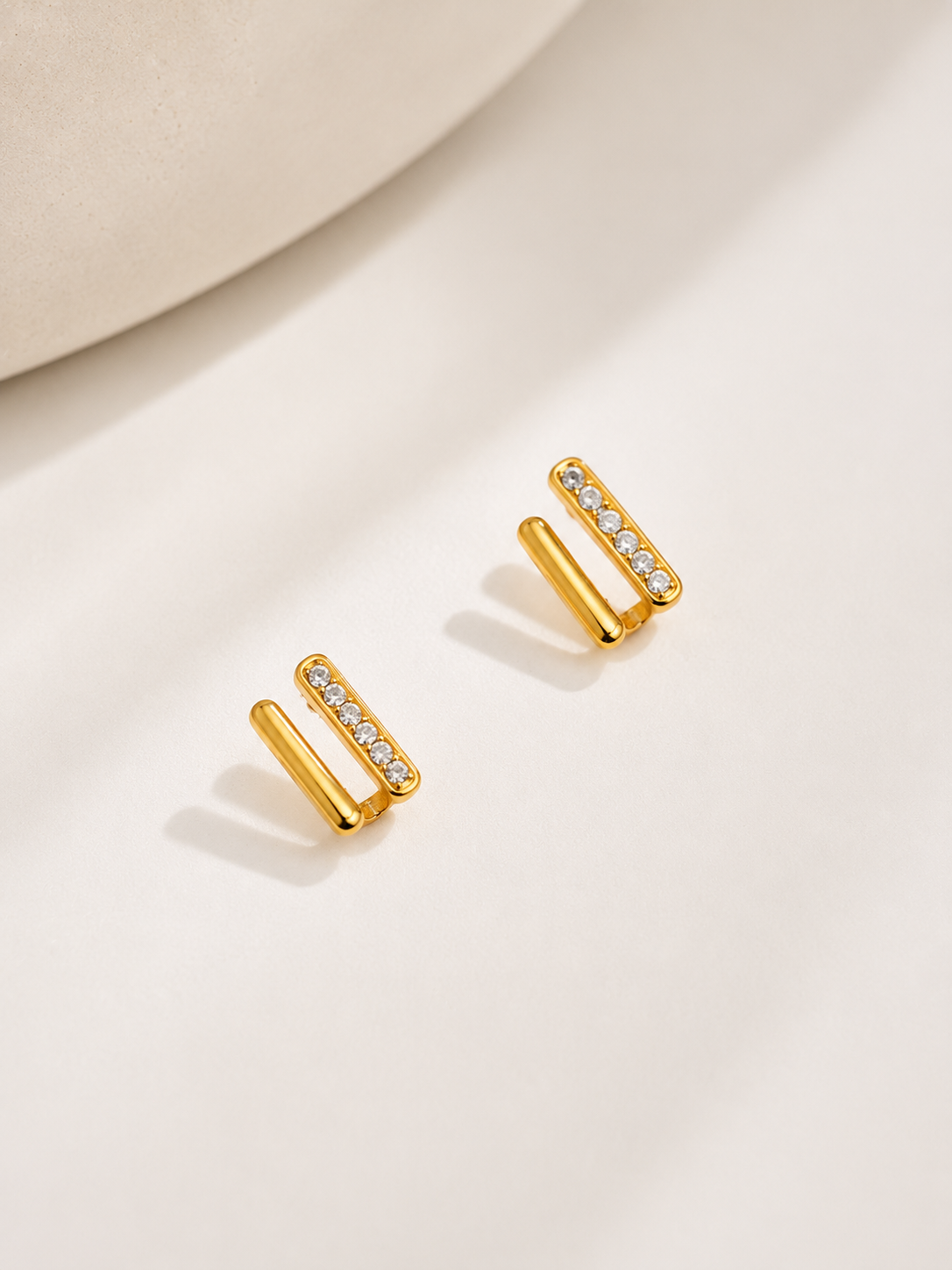 Crystal Bar Stud Earrings