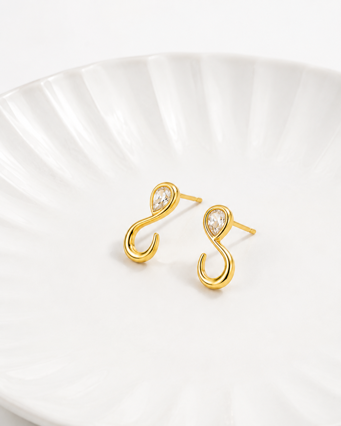 Crystal Twist Drop Earrings