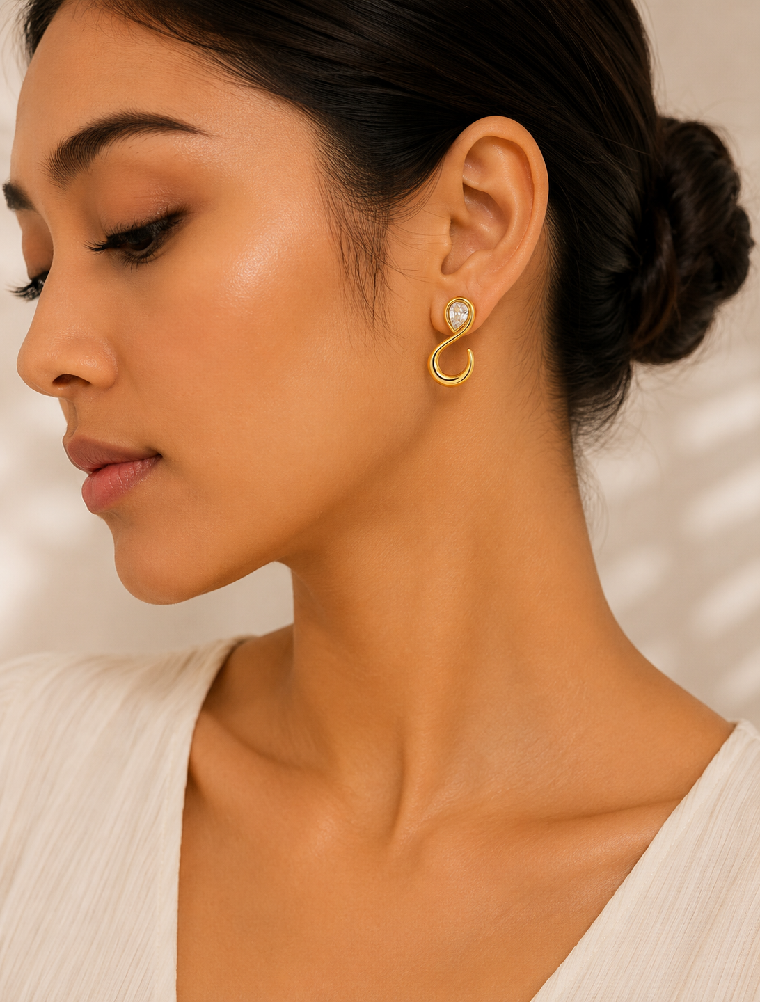 Crystal Twist Drop Earrings
