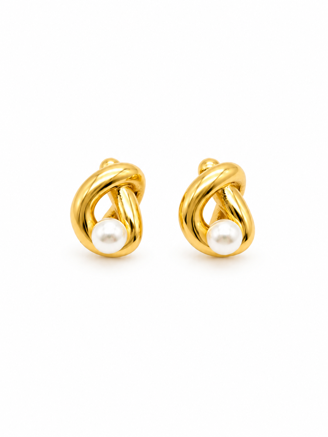 Pearl Knot Stud Earrings