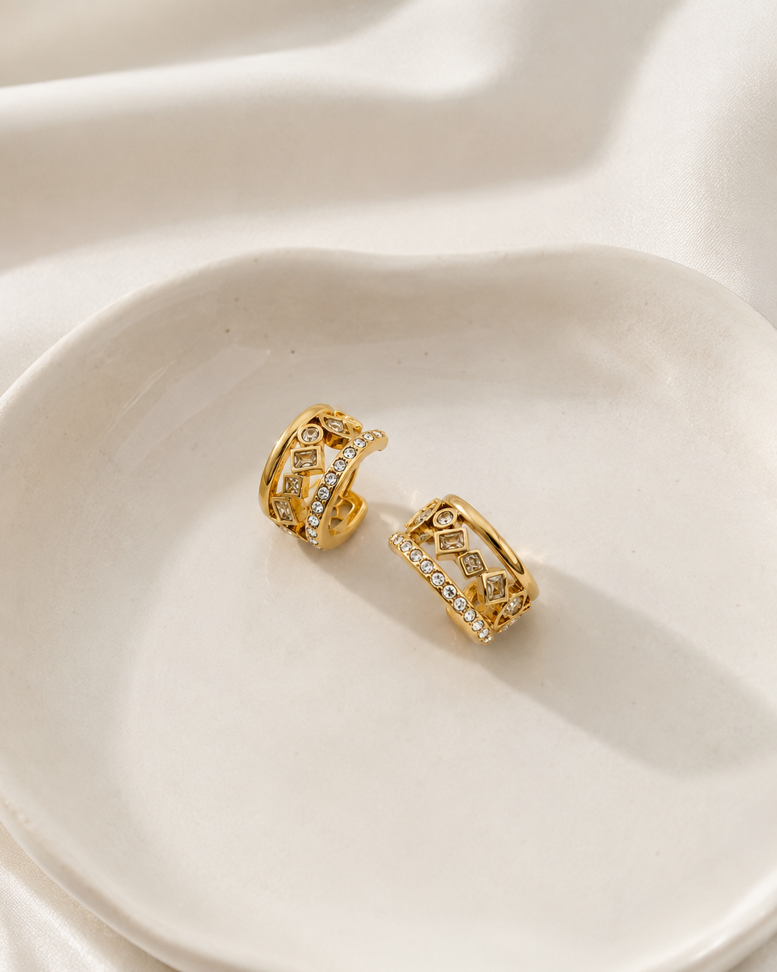 Crystal Lattice Hoop Earrings
