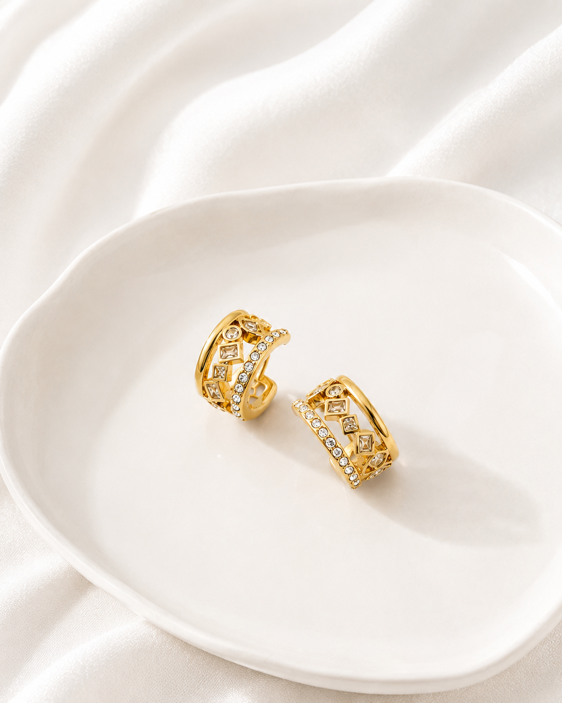 Crystal Lattice Hoop Earrings