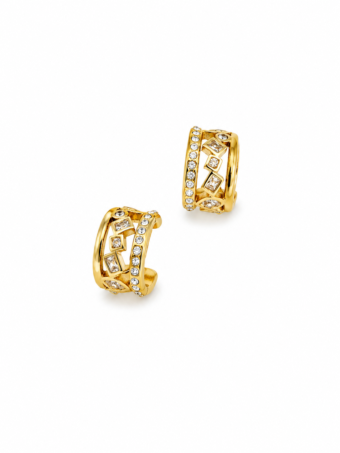 Crystal Lattice Hoop Earrings