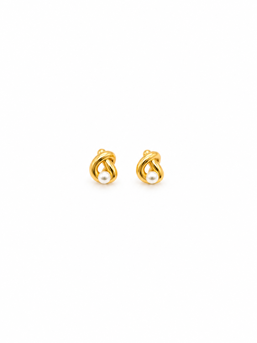Pearl Knot Stud Earrings