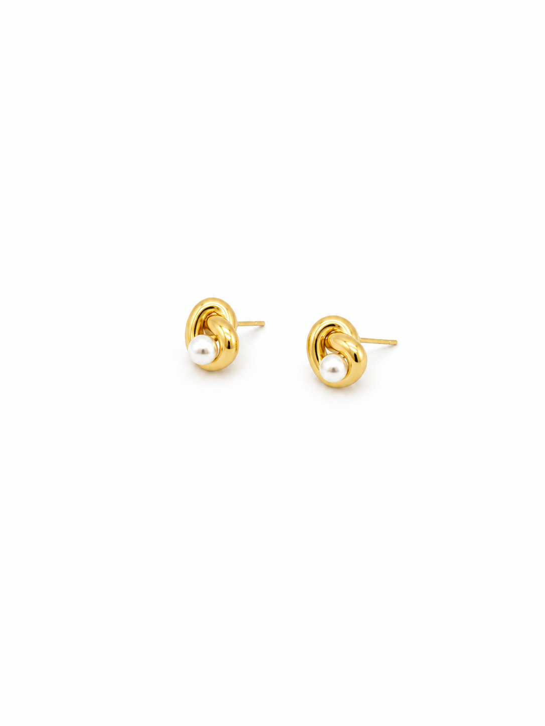 Pearl Knot Stud Earrings