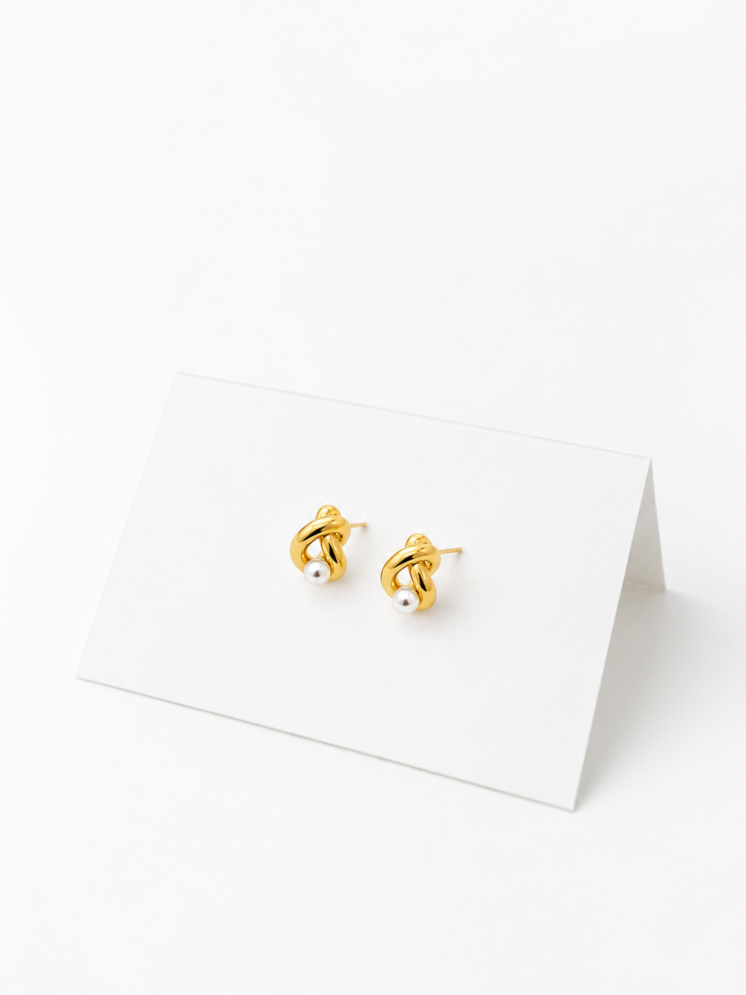 Pearl Knot Stud Earrings