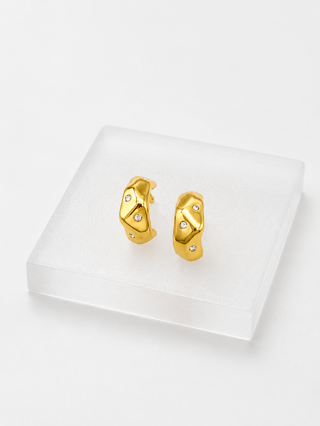 Hoop Crystal Stud Earrings