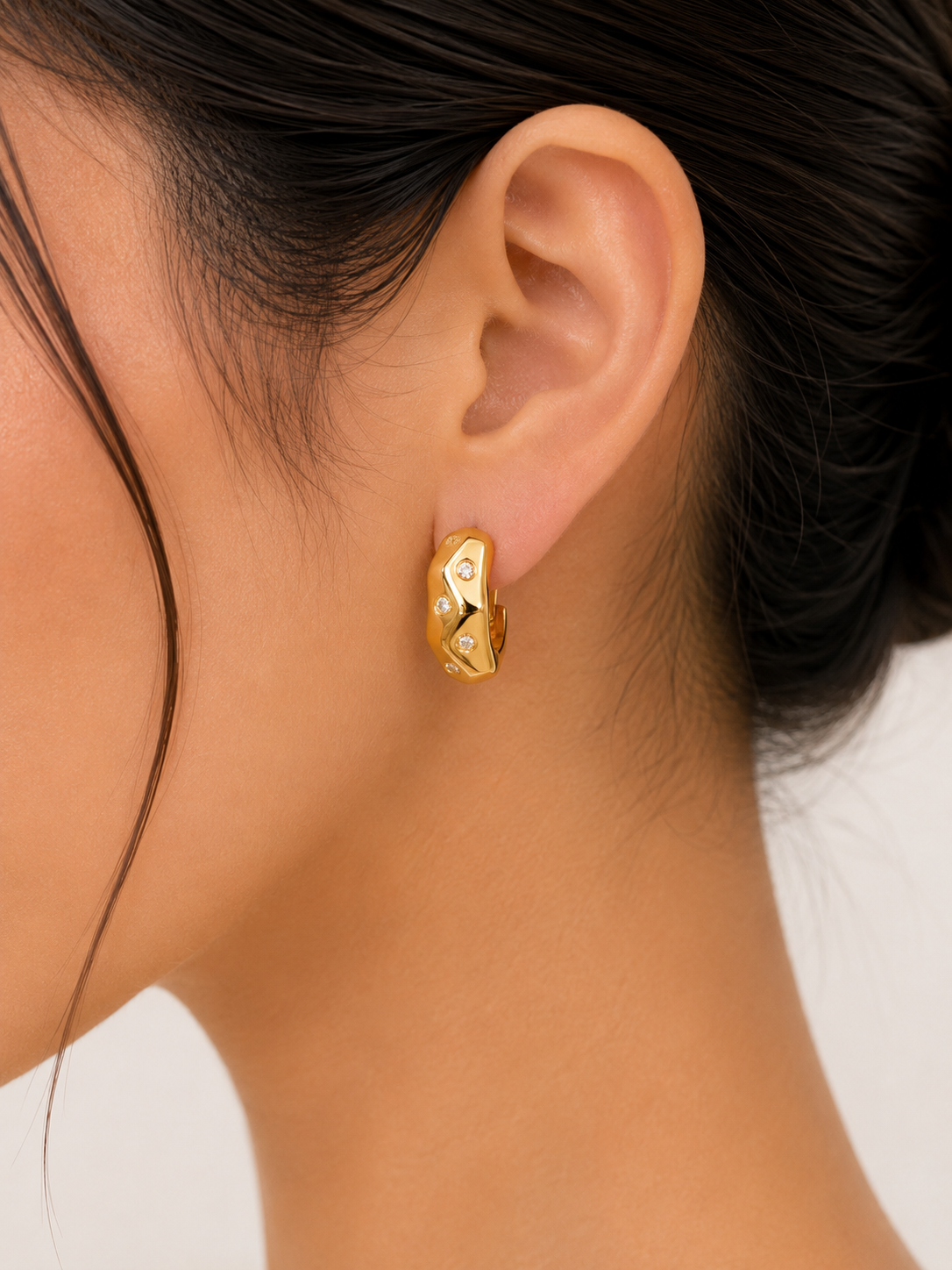 Hoop Crystal Stud Earrings